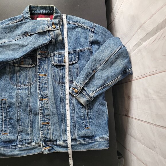 Vintage Wrangler Rugged Wear Flannel Lined Button Front Jacket. Men XL Denim - Picture 8 of 8